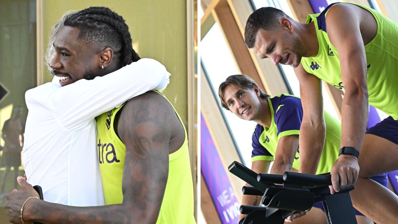 
	Kean e Dzeko con Fazzini

