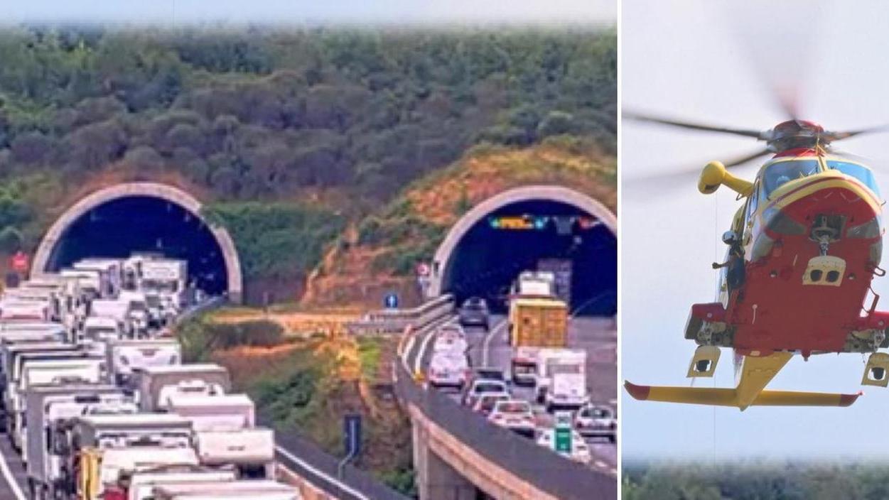 Le code in A1 nel tratto dell'incidente e l'elisoccorso