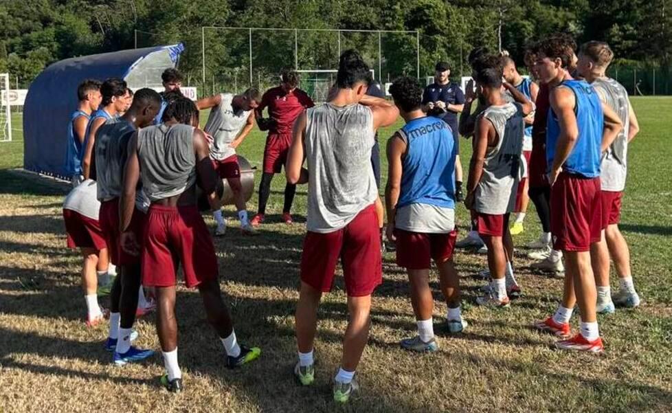 Un momento del ritiro del Livorno (foto Us Livorno 1915)