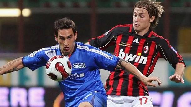 Luca Saudati con la maglia dell'Empoli