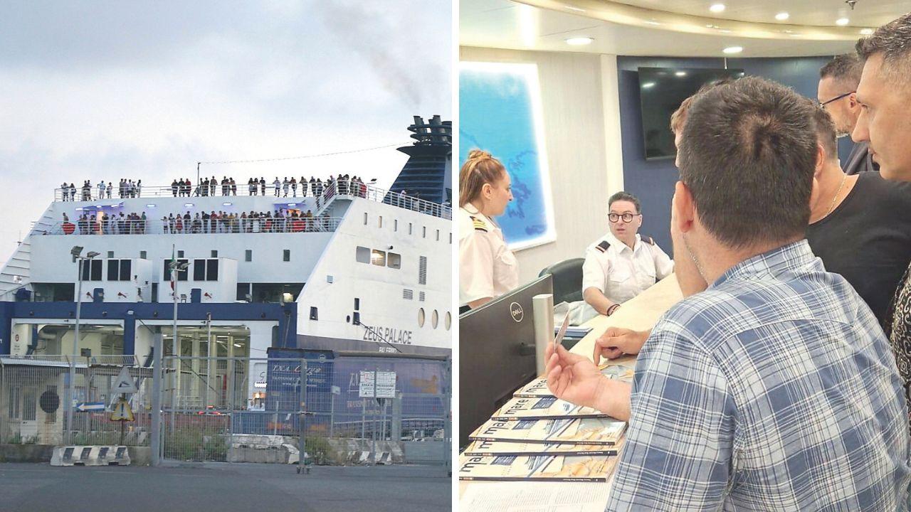 I passeggeri a poppa del traghetto (foto Stick) e altri preoccupati a bordo