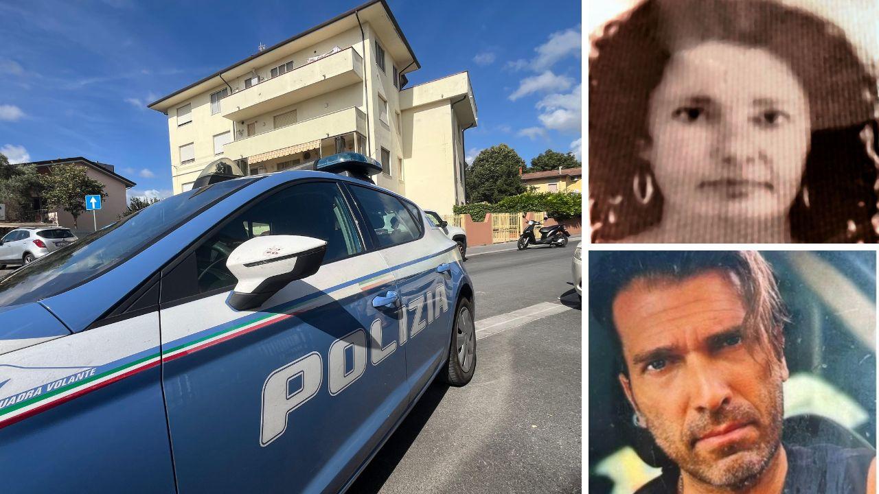 Il luogo del delitto (foto Stick), a dx, la vittima, Samantha Del Gratta e l'omicida, Alessandro Gazzoli