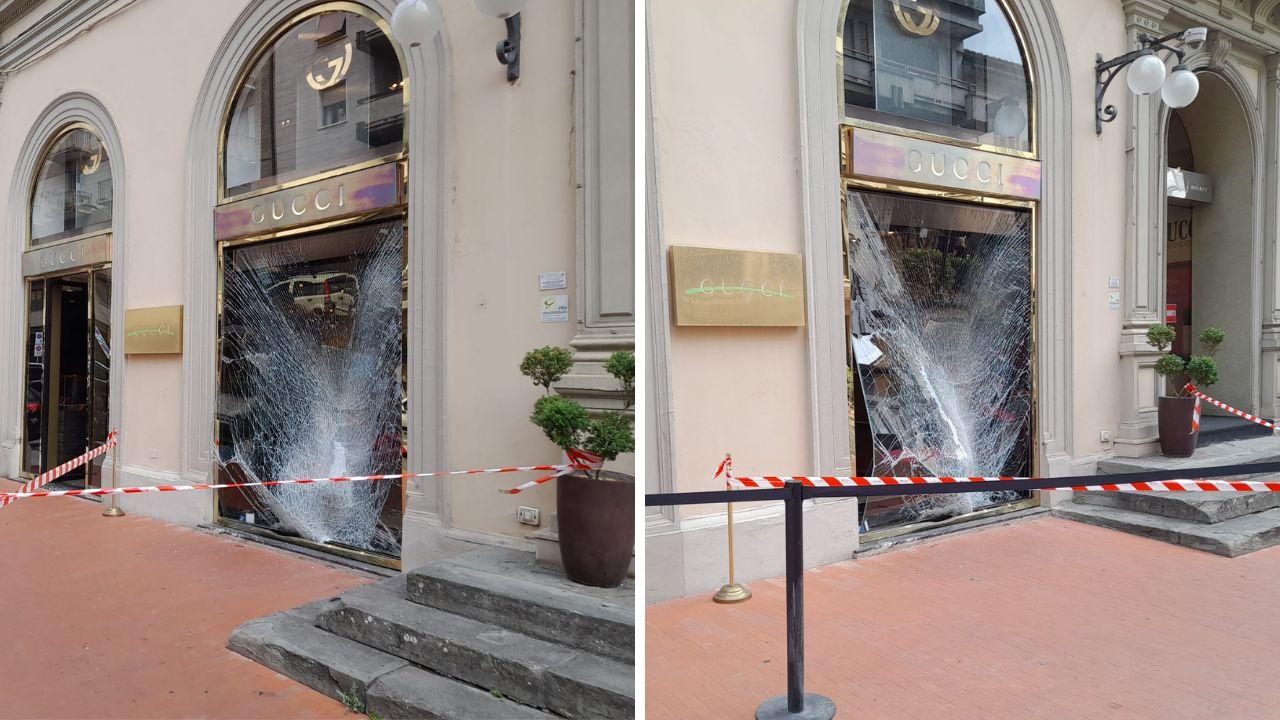 
	La vetrina sfondata e l'ingresso

