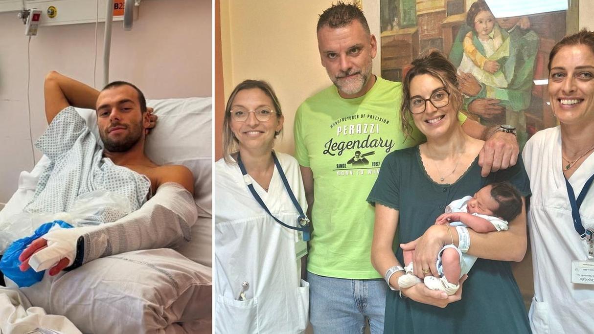 Paltrinieri operato e Jessica Rossi con il piccolo David