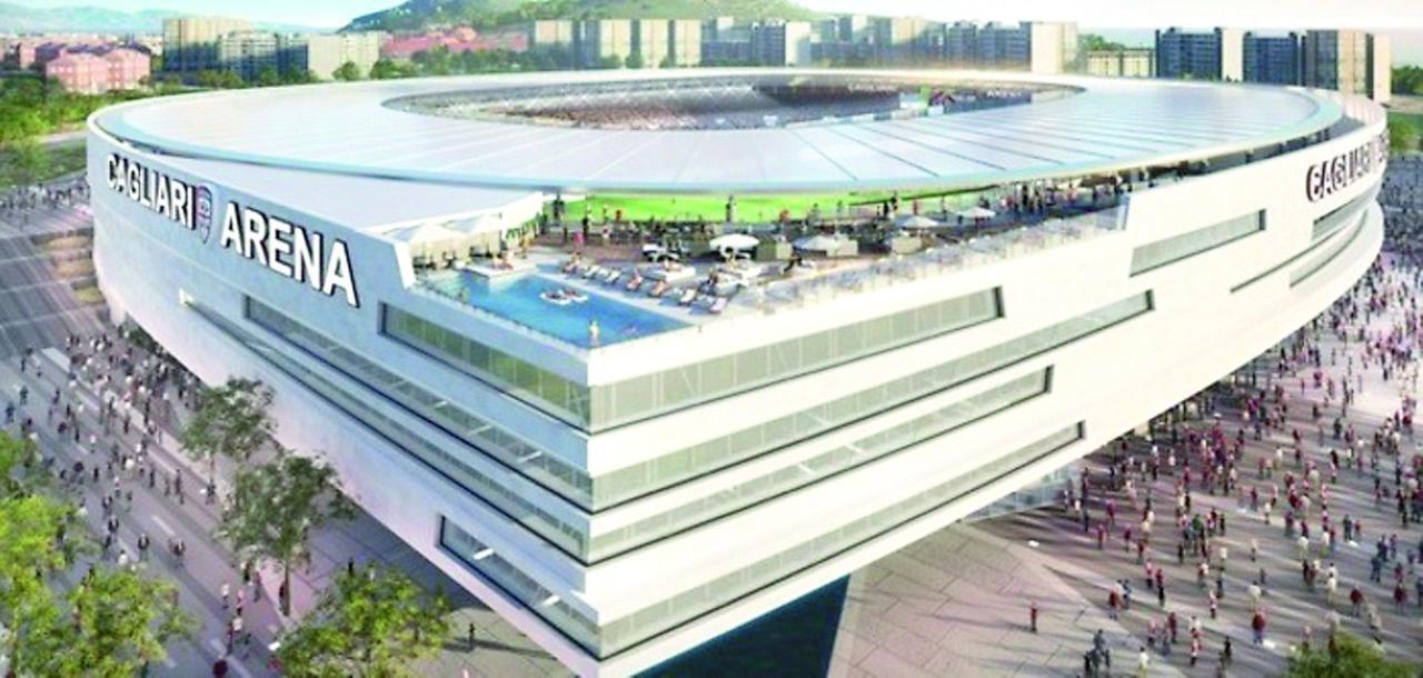 
	Il rendering del progetto per il nuovo stadio del Cagliari

