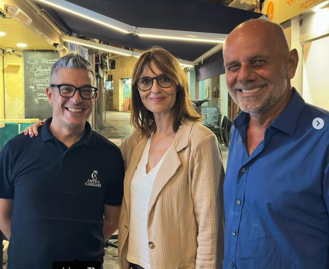 Paola Cortellesi e Riccardo Milani a spasso per Cagliari