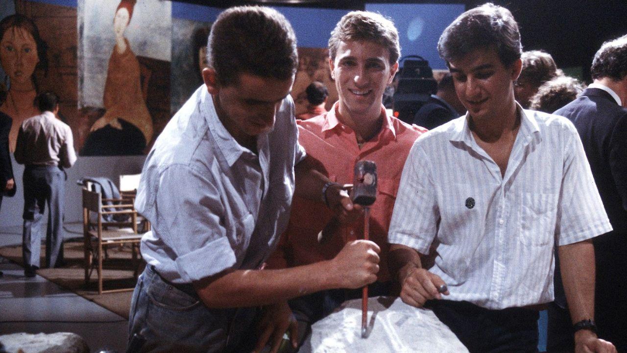 
	Sopra i tre livornesi autori della burla del 1984. A destra Pier Francesco Ferrucci

