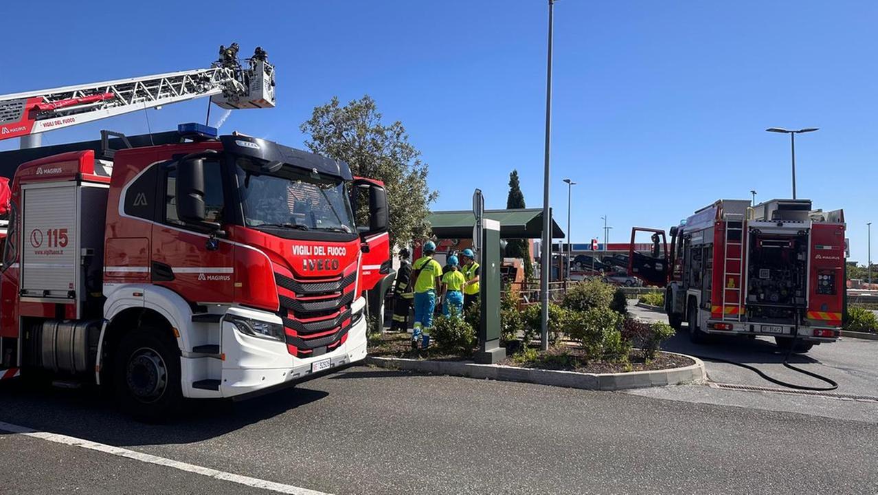 Vigili del fuoco sul posto