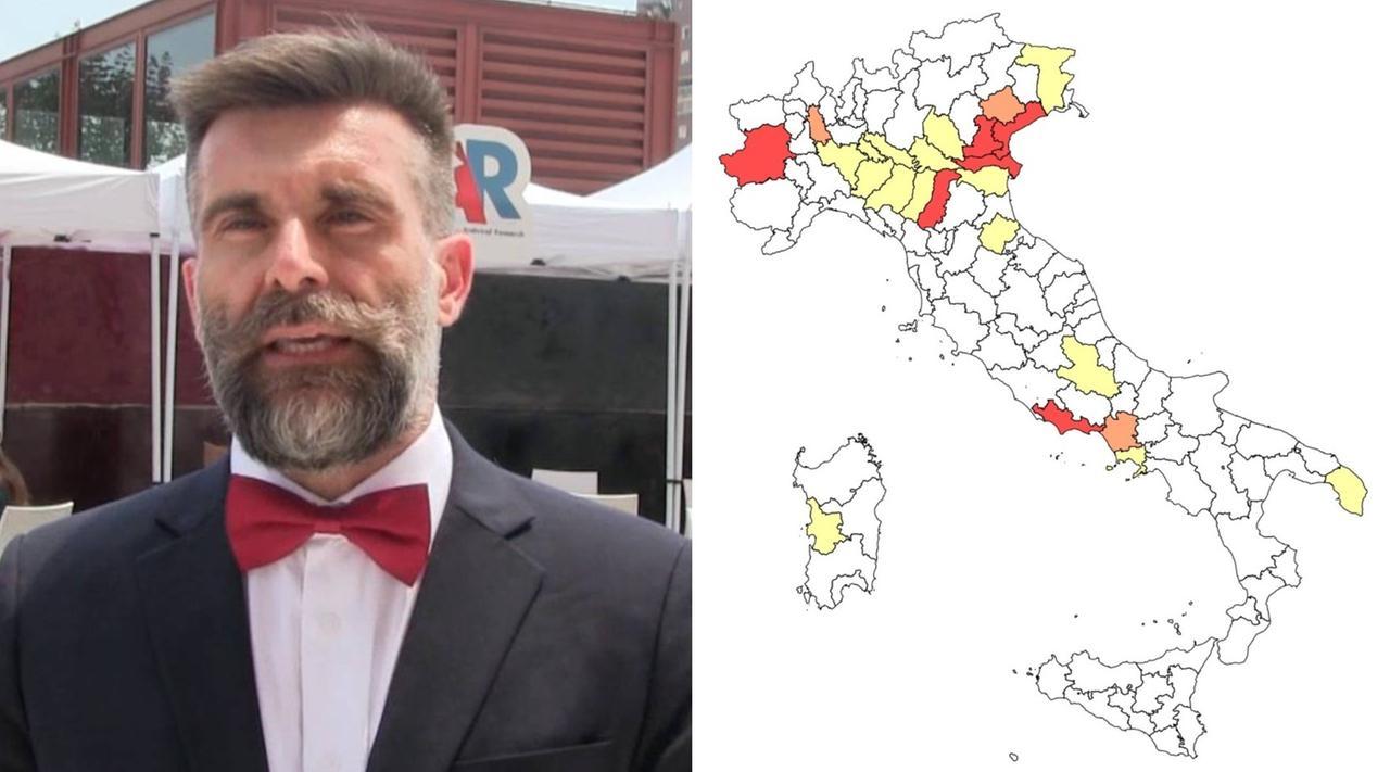 
	Il prof. Guaraldi e la mappa dell'Iss sulla West Nile

