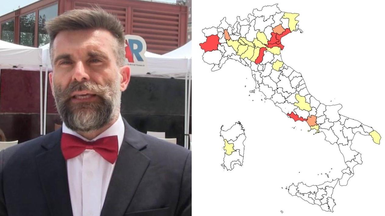 Il prof. Guaraldi e la mappa dell'Iss sulla West Nile