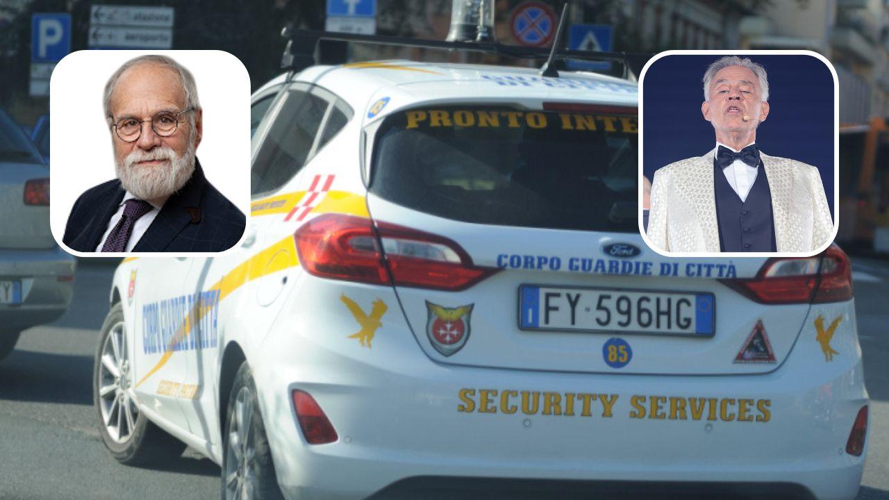 Il legale, l'artista e un'auto del Corpo