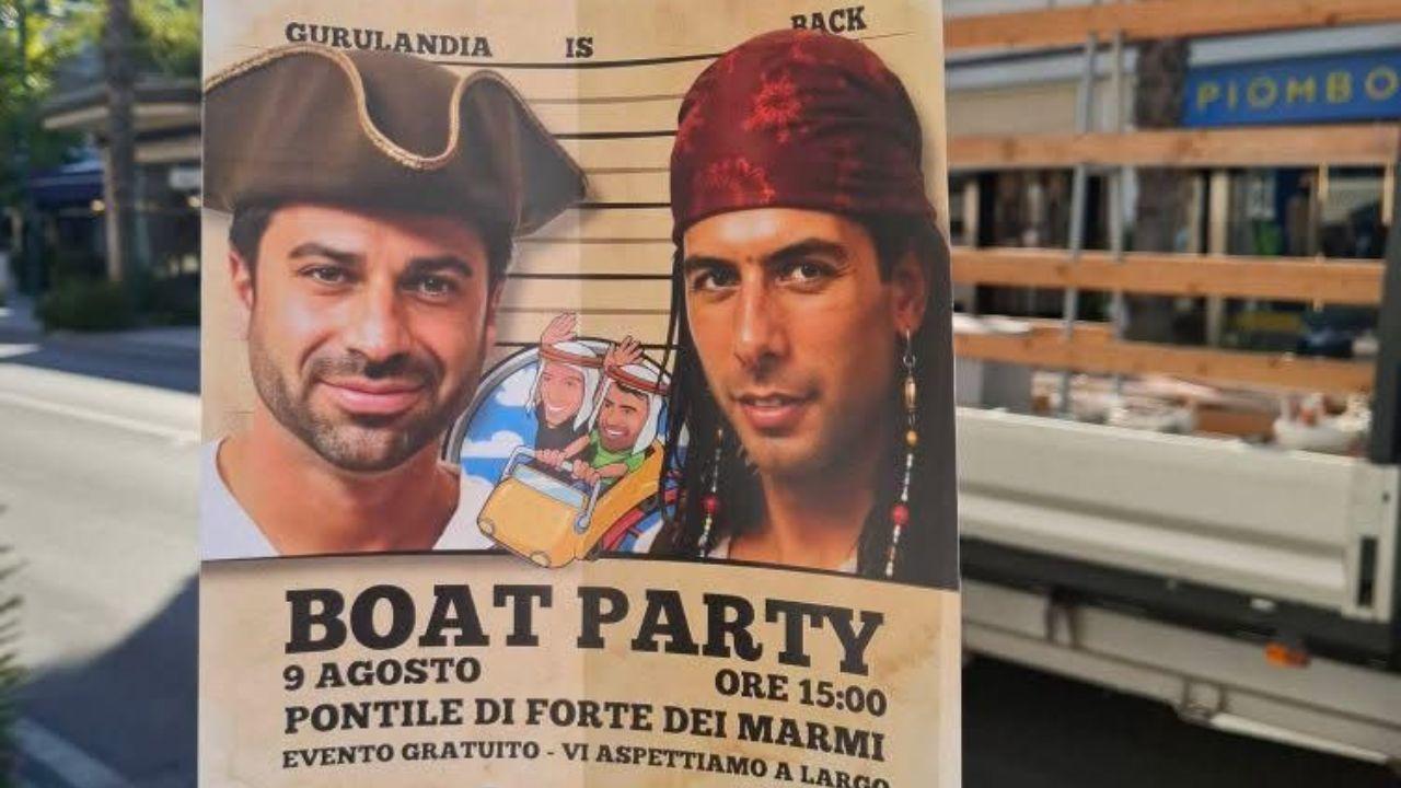 Il volantino diffuso a Forte per il boat party fissato per sabato