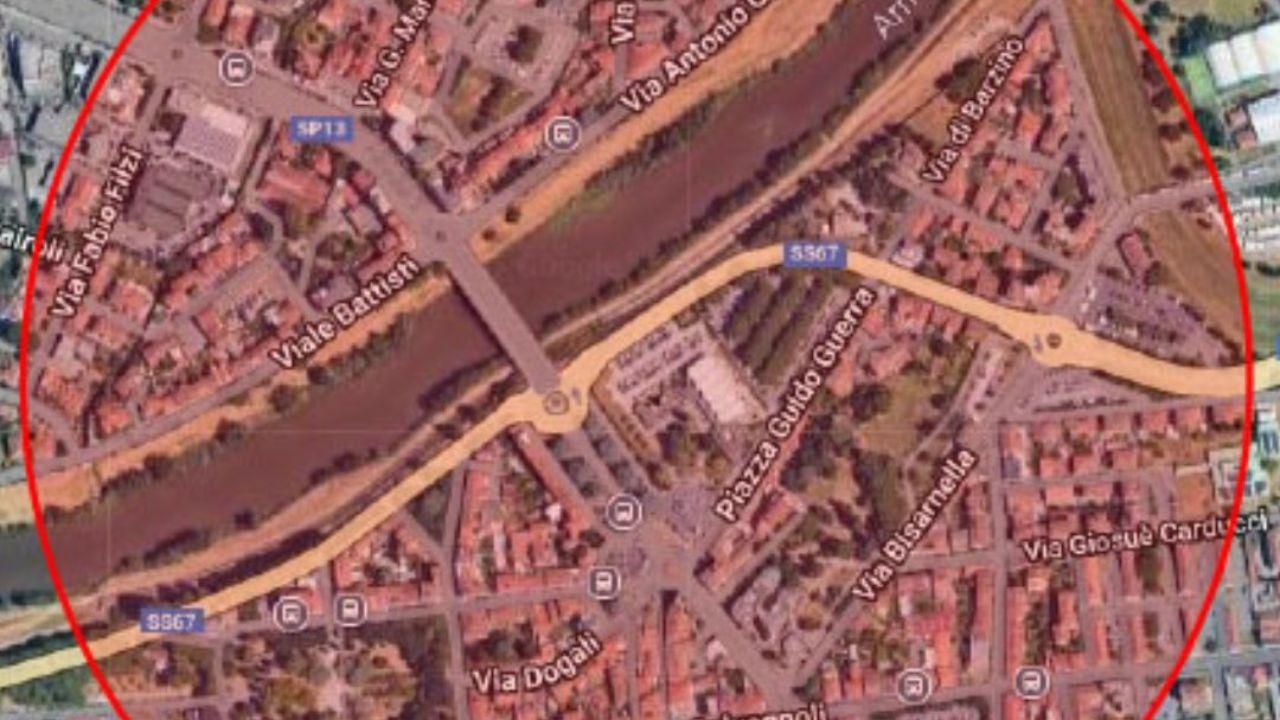 
	La zona in cui &egrave; stato trovato l'ordigno

