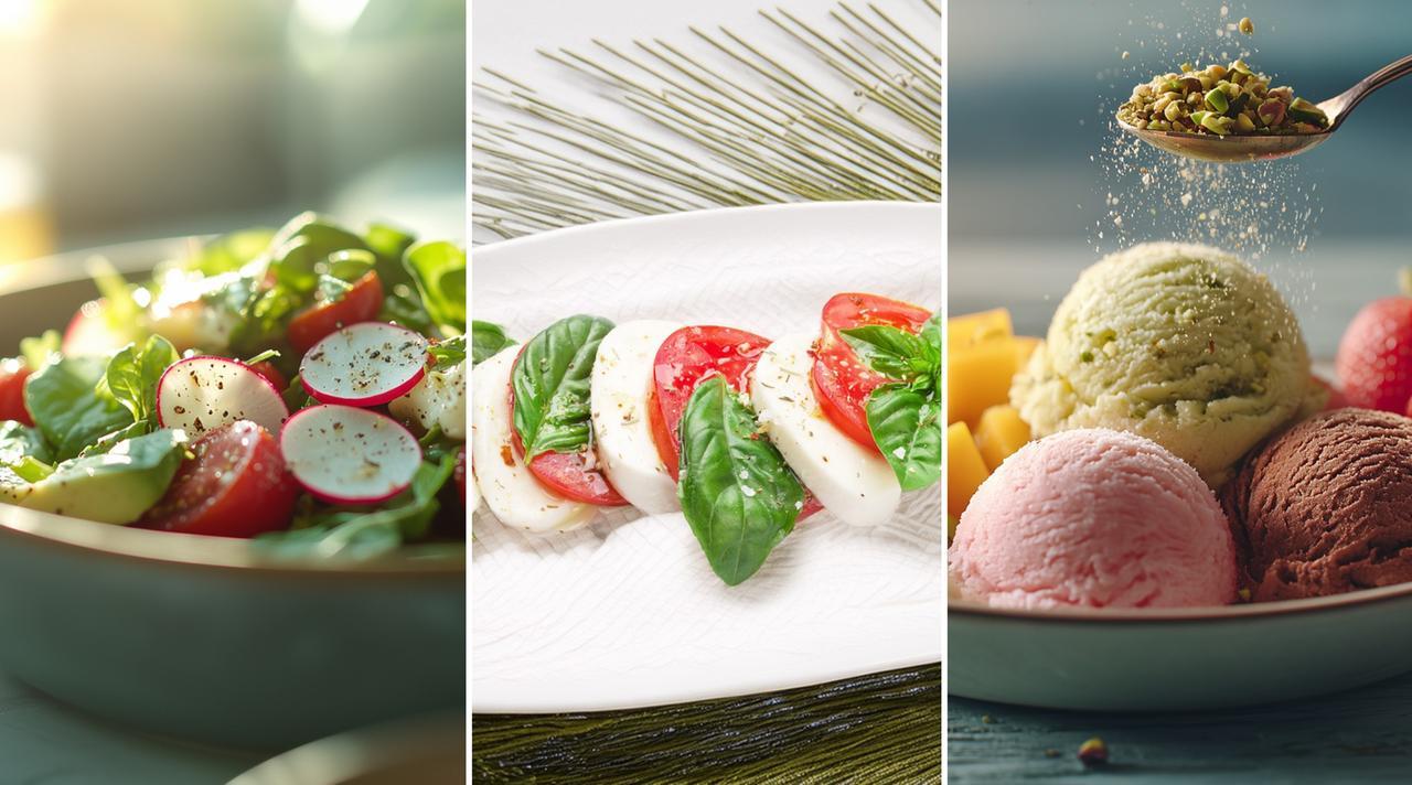 
	Insalate, caprese e gelato con frutta tra i piatti preferiti

