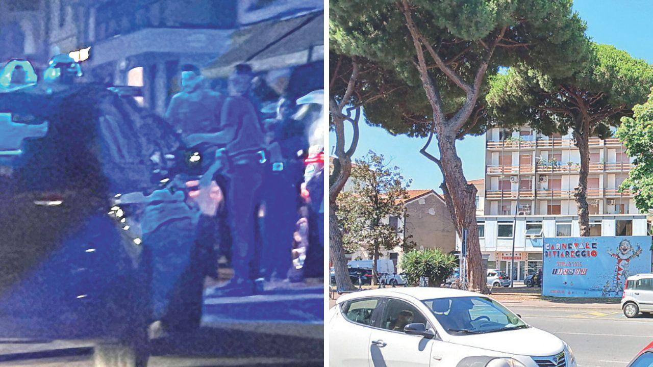 A sinistra l'intervento delle forze dell'ordine