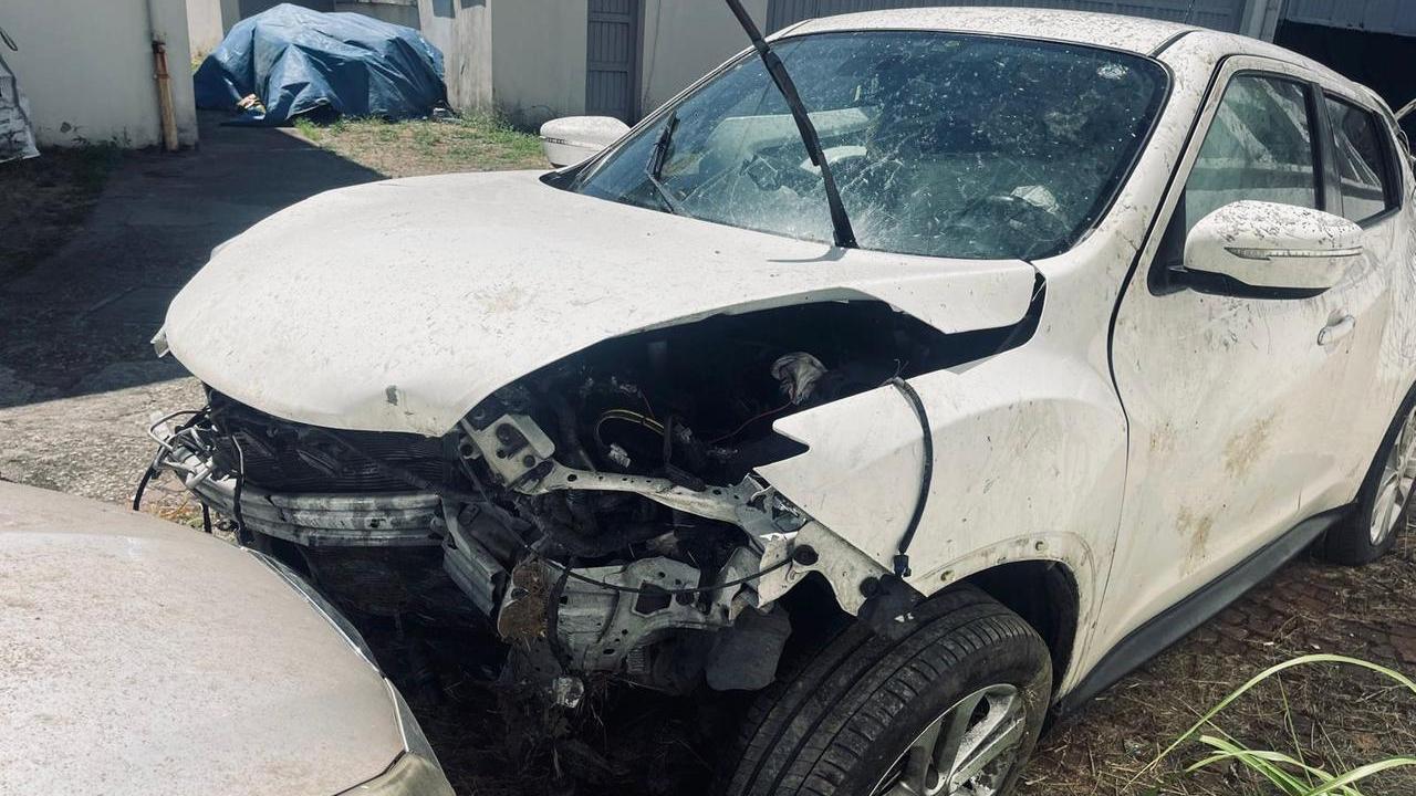 L'auto del 24enne dopo l'incidente