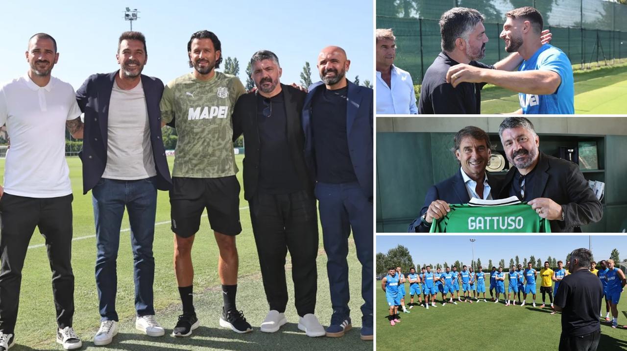 Gattuso, Buffon e Bonucci in visita al Sassuolo: giornata azzurra al Mapei Football Center