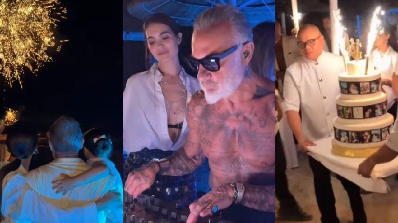 I 58 anni di Gianluca Vacchi a Porto Cervo: tra vip, fuochi d’artificio e torte dorate
