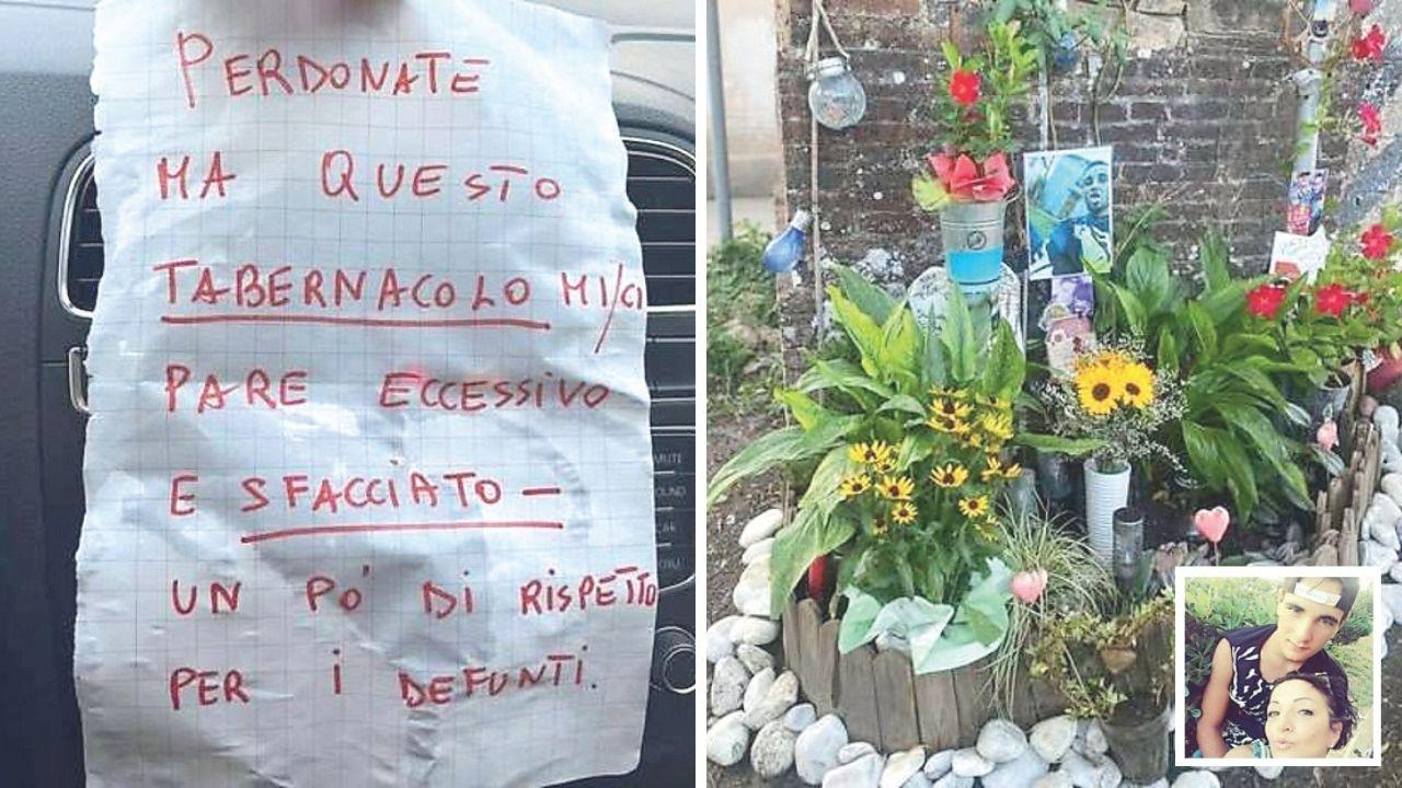 
	Il biglietto lasciato nel giardino e nel riquadro Jeremy e la madre Deborah

