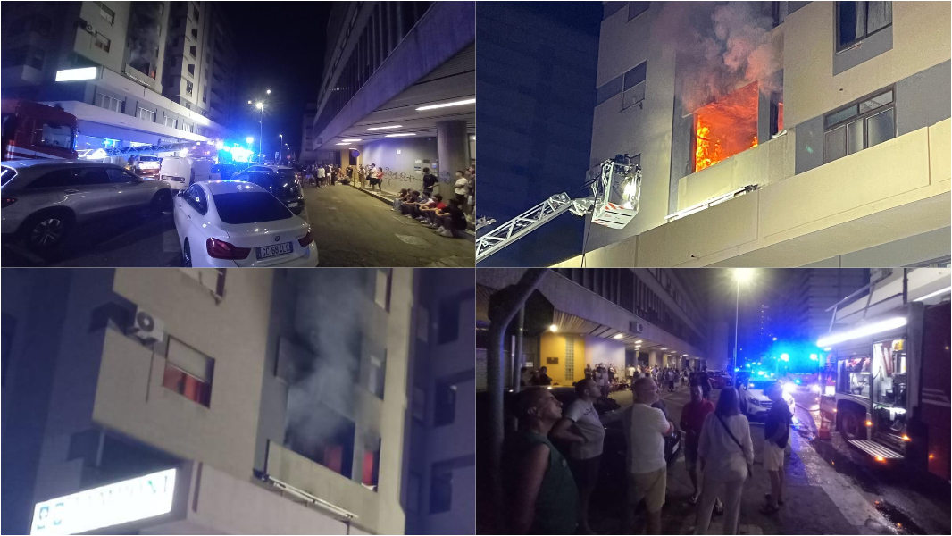 Paura in centro per una palazzina in fiamme: cinquanta le persone evacuate – VIDEO