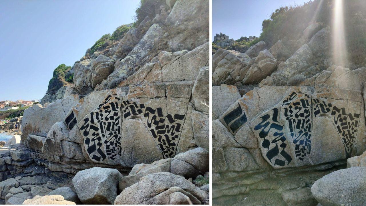 Vandali in azione a Santa Teresa Gallura: imbrattate le rocce di Rena Bianca