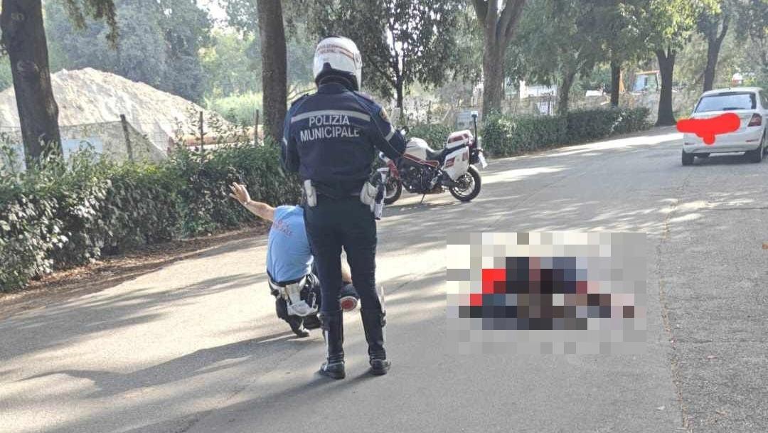 
	Gli agenti della polizia municipale sul luogo dell'aggressione

