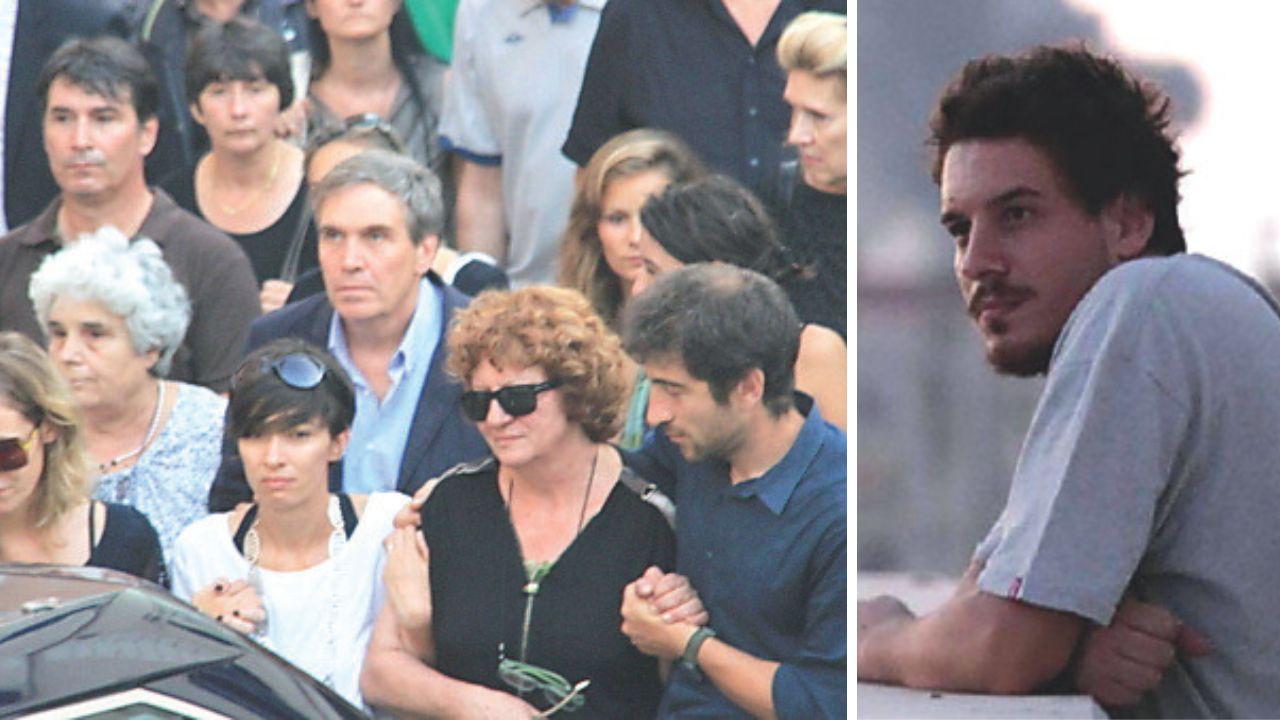 
	Il funerale a Pitigliano (foto Enzo Russo). A destra il giovane reporter Simone Camilli ucciso da una bomba nel 2014

