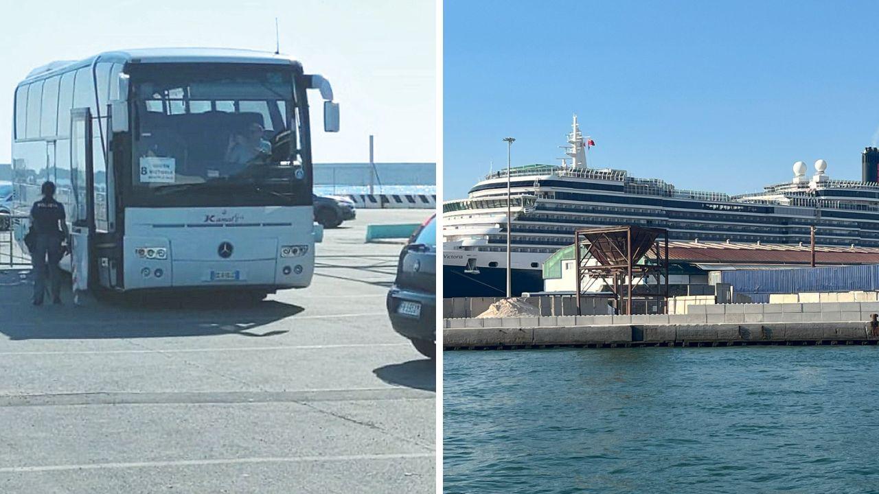 
	La donna &egrave; mota travolta dal bus che l'aveva riaccompagnata sulla nave (Foto Stick)


