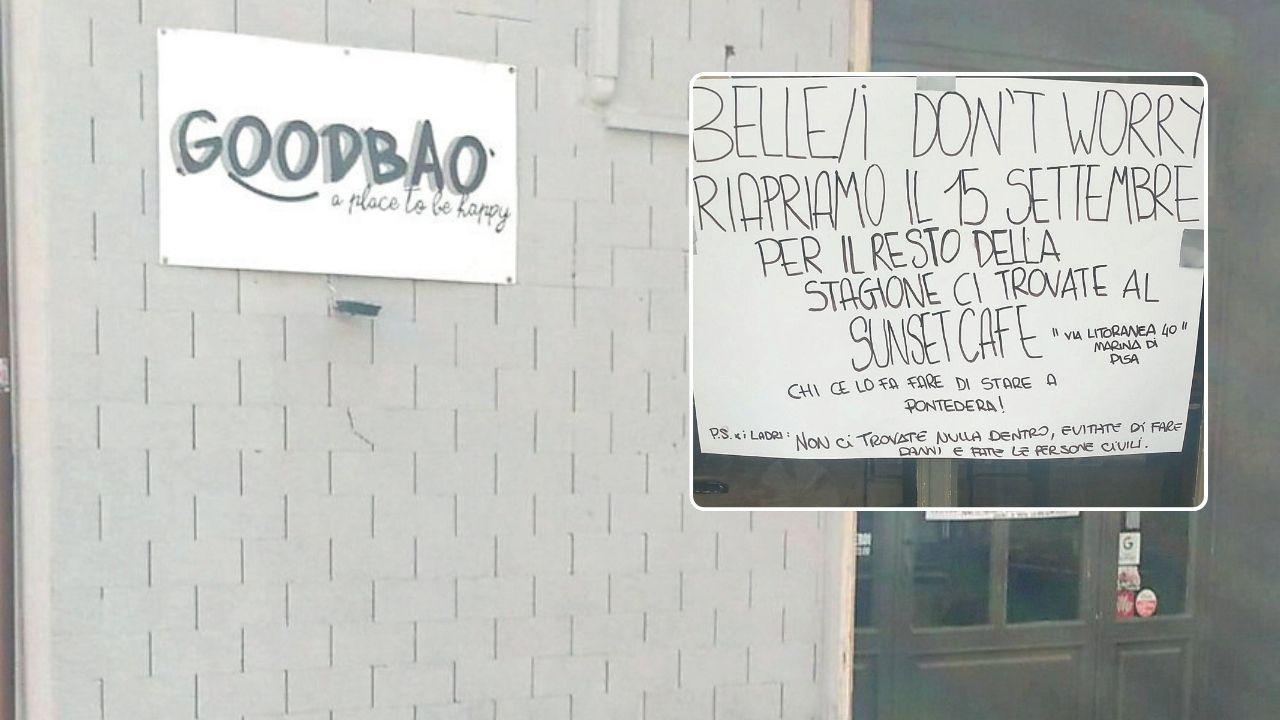 Il cartello appeso al ristorante GoodBao
