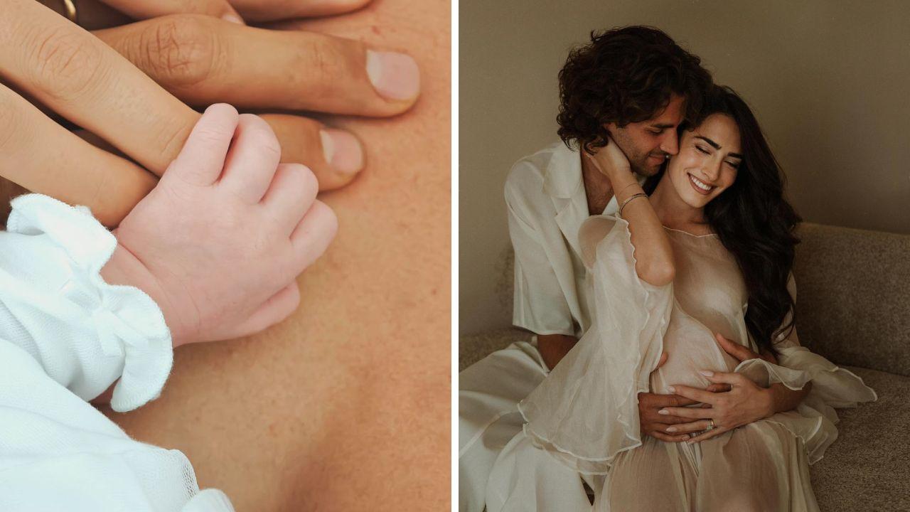 
	Chiara Bontempi e Gianmarco Tamberi e la foto con la manina della piccola Camilla postata su Instagram dalla coppia

