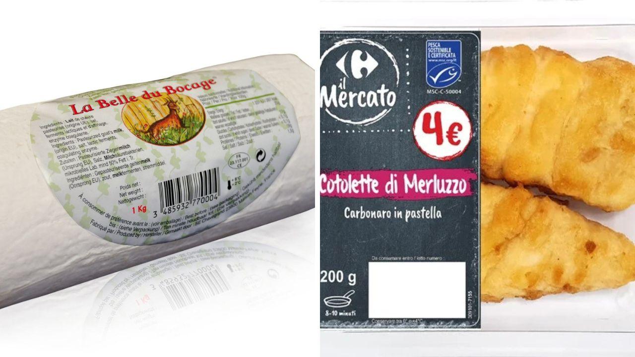 
	Le cotolette di merluzzo e il formaggio ritirati dal Carrefour

