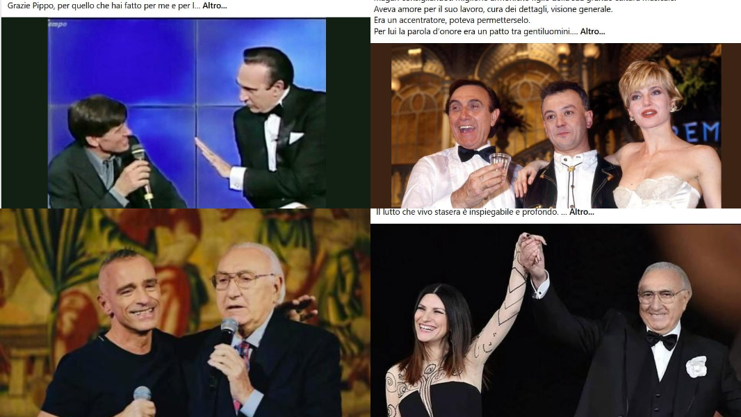 Da Eros a Jovanotti, Enrico Ruggeri, Gianni Morandi e Laura Pausini ai Tazenda: «Addio Pippo, ci mancherai»