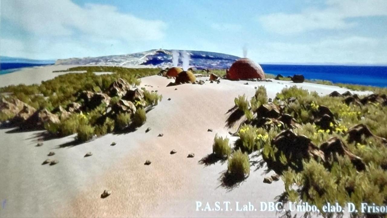 Una simulazione dell'area artigianale di Tharros fatta con l'intelligenza artificiale