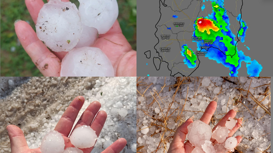 Burrasca e grossi chicchi di grandine in Sardegna: «Settimana all’insegna dell’instabilità»