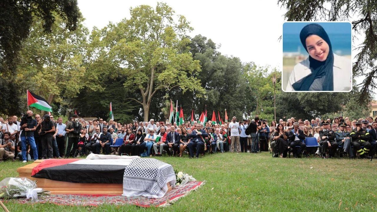 In centinaia al Parco della Pace per l'ultimo saluto a Marah Abu Zuhri (foto Stick)
