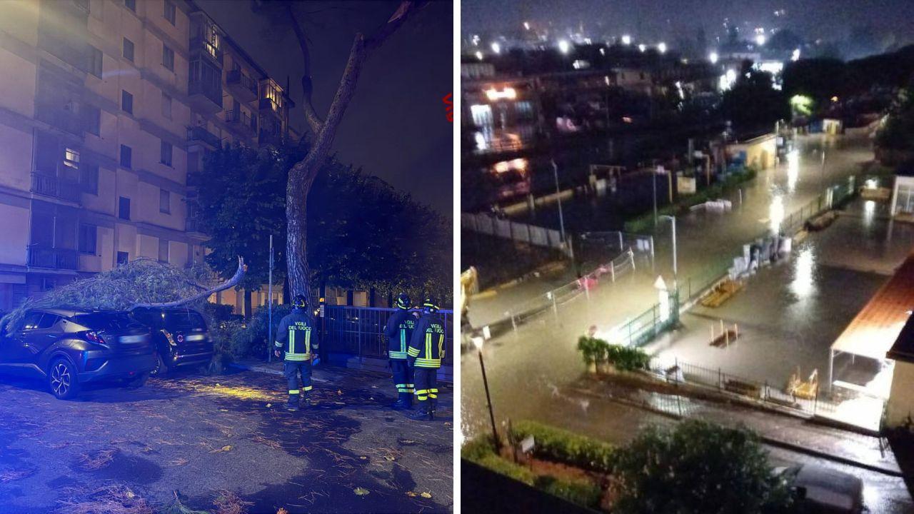 Alberi caduti a Grosseto e allagamenti all'Elba