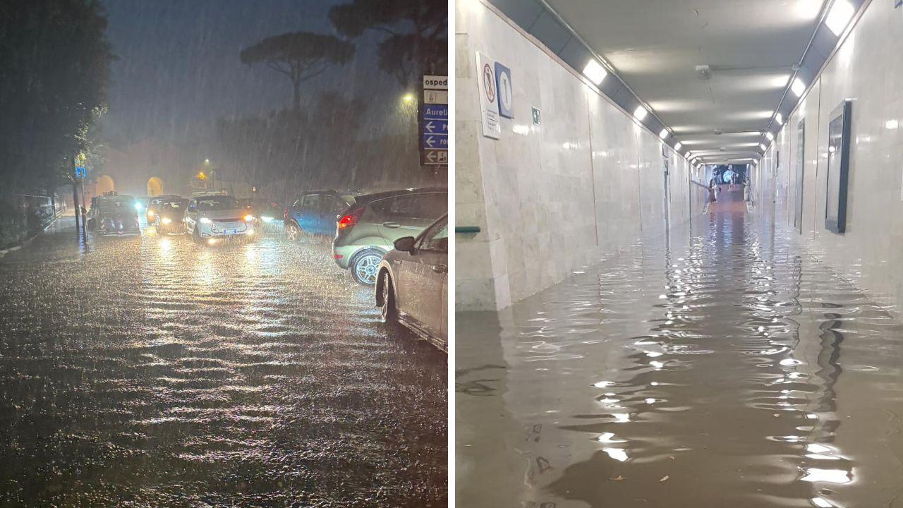 Strade allagate a Orbetello e gli allagamenti nel sottopasso della stazione di Pietrasanta