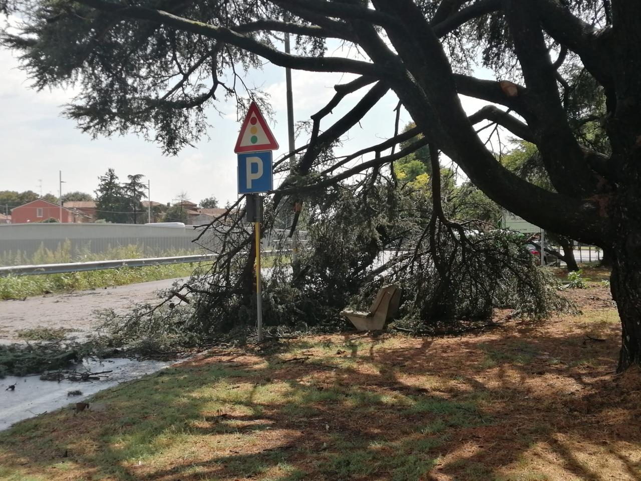 Maltempo a Bondeno, si contano i danni. Straordinari per i pompieri