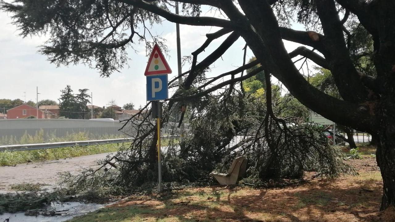 Maltempo a Bondeno, si contano i danni. Straordinari per i pompieri