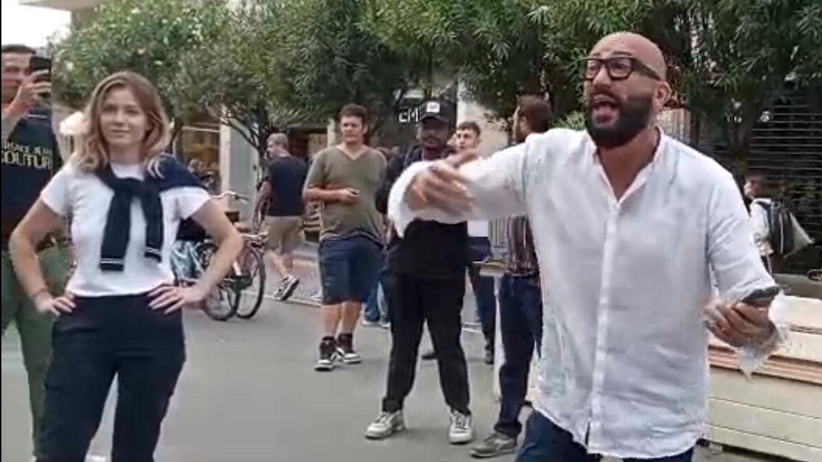 Un momento della protesta