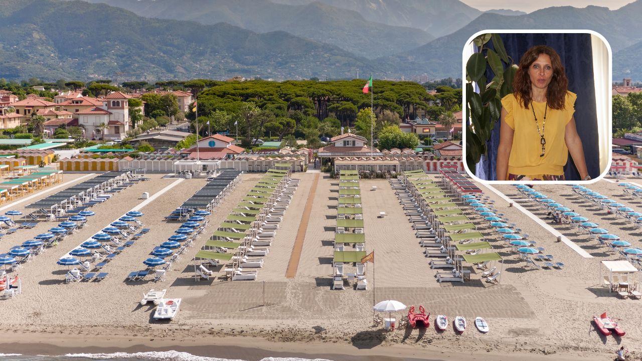 Sandra Lupori e un'immagine della costa versiliese
