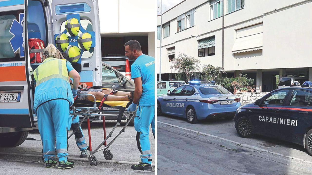 Forze dell'ordine e soccorritori sul posto (foto Cuffaro/Matelli)