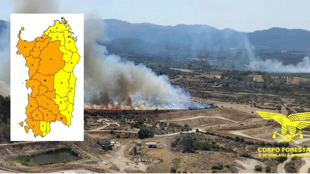 Allerta arancione e pericolo incendi in mezza Sardegna: temperature fino a 40 gradi