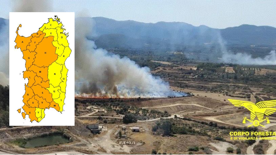Allerta arancione e pericolo incendi in mezza Sardegna: temperature fino a 40 gradi