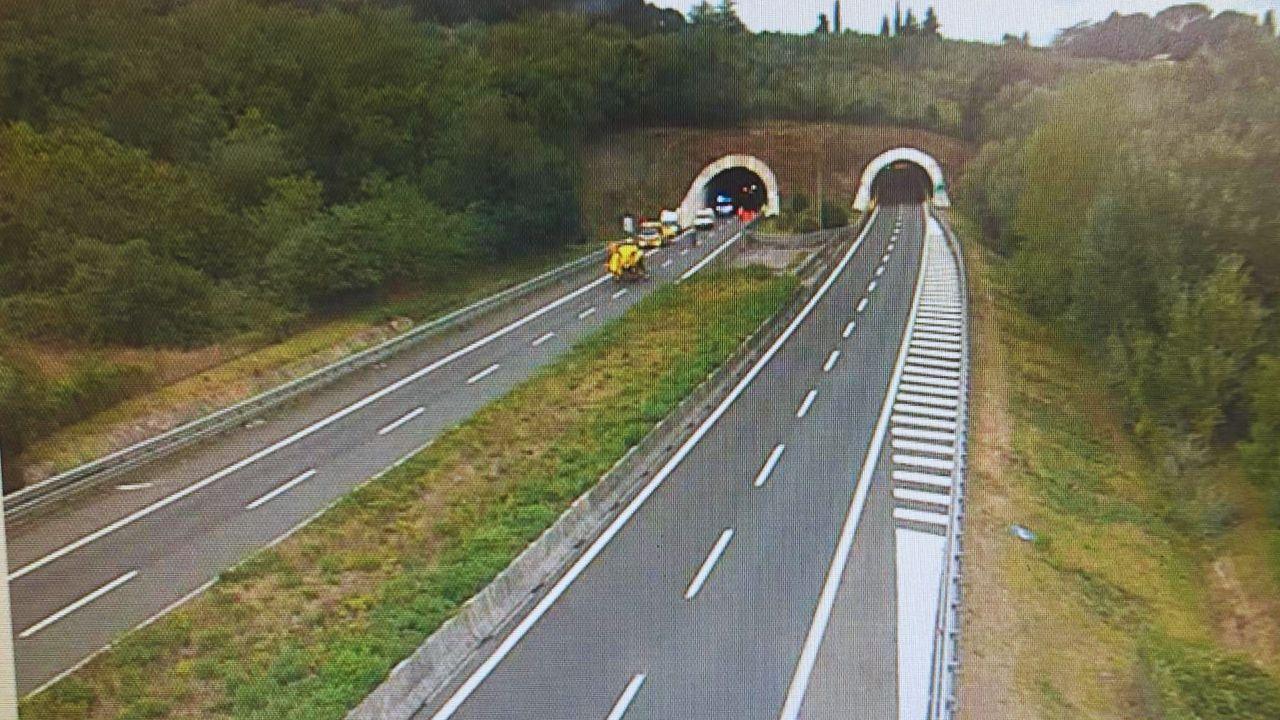 
	Il punto dell'incidente (foto webcam Autostrade)

