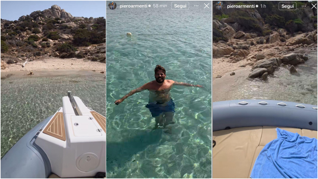 
	Due screenshot dell'arrivo in gommone a Caprera

