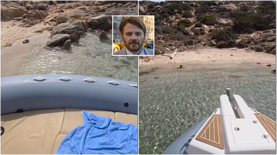 Col gommone sulla spiaggia di Caprera, il giornalista influencer: «Ho pagato 1300 euro: uno skipper sardo mi ha portato lì»