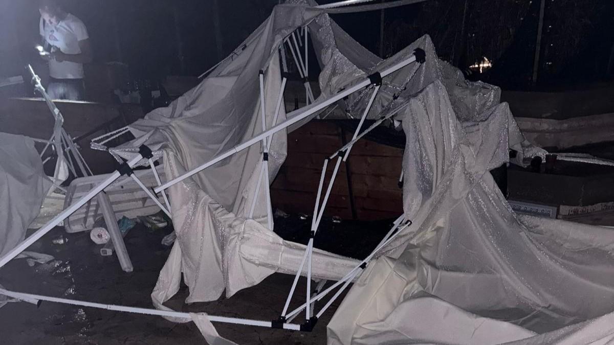 Tromba d’aria durante la serata di festa