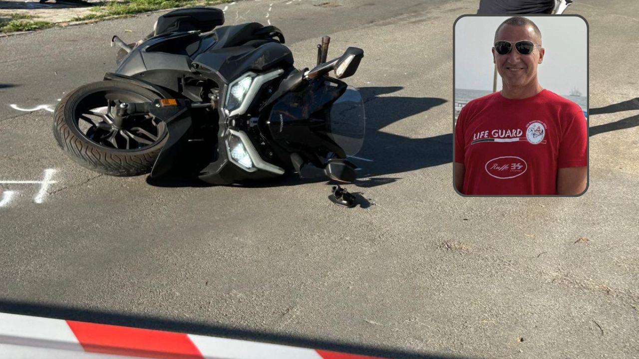 
	La moto in strada (foto Paglianti) e il 52enne

