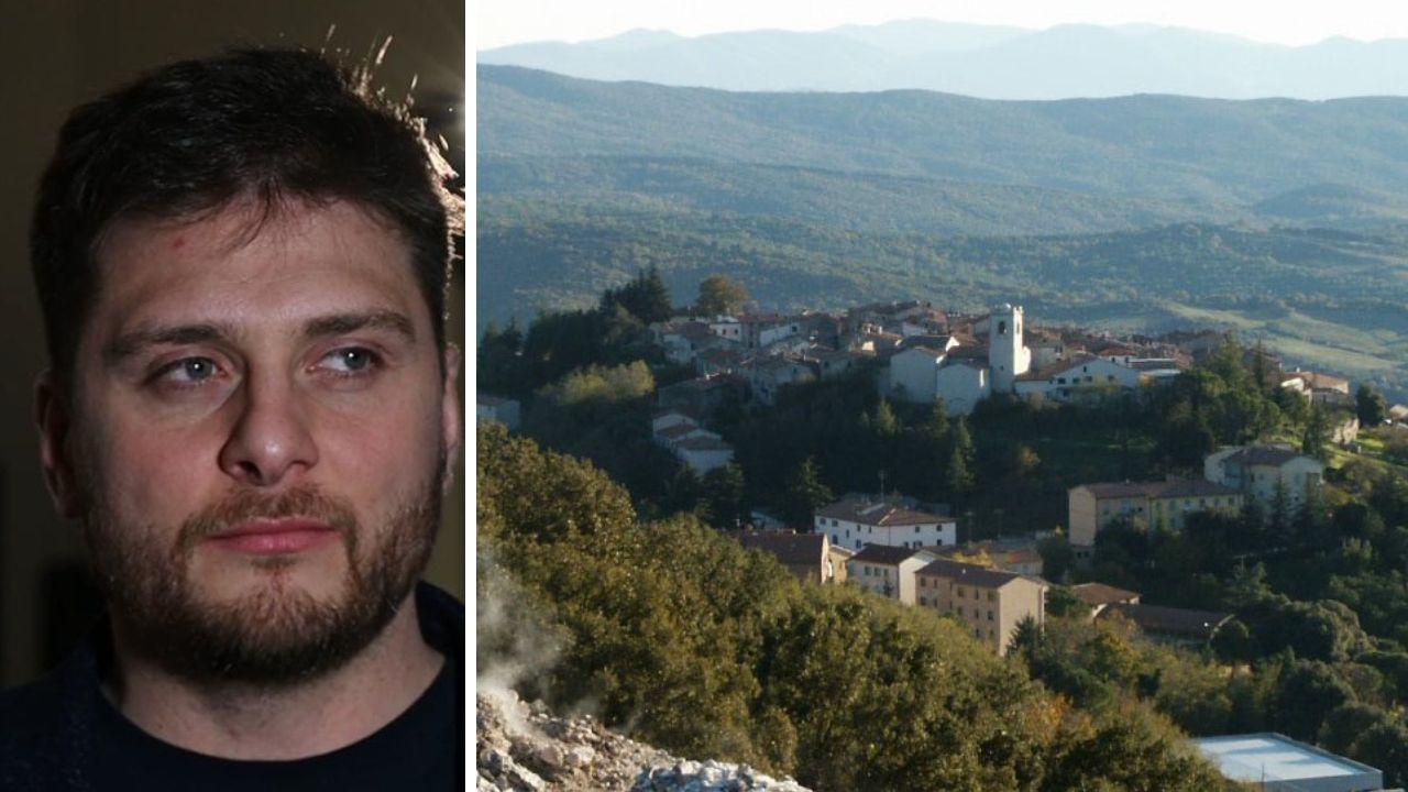 Una veduta del borgo e il sindaco